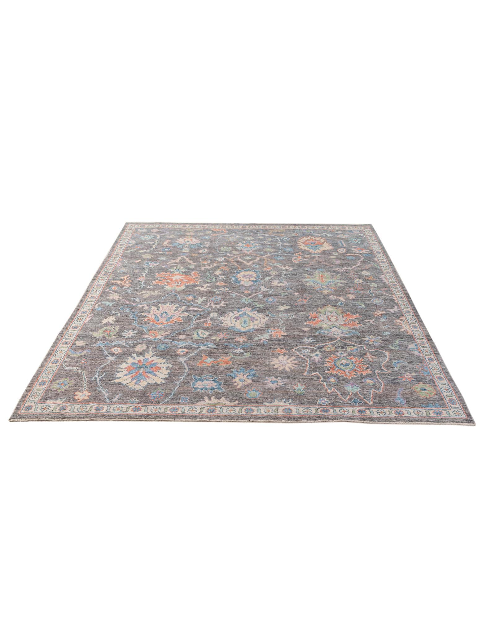 8' 1 x 10' Hand Knotted Oushak Wool Rug