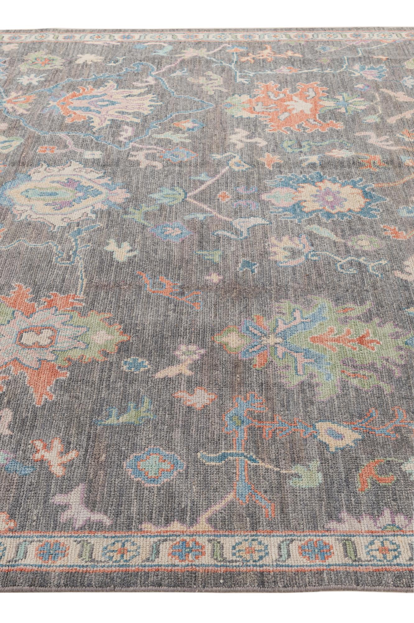 8' 1 x 10' Hand Knotted Oushak Wool Rug