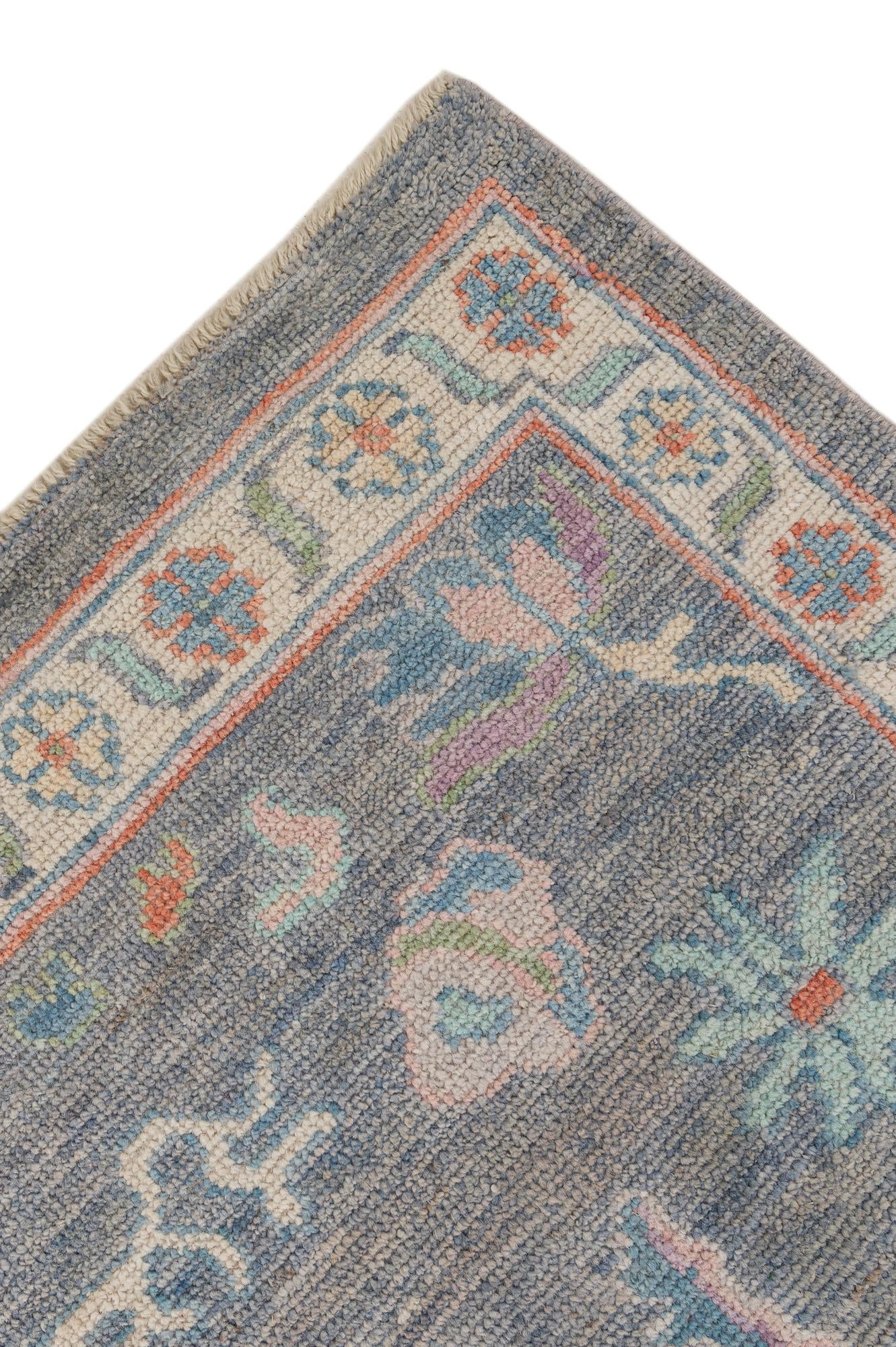 8' 1 x 10' Hand Knotted Oushak Wool Rug