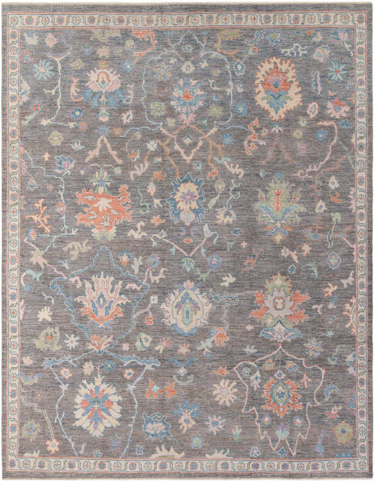 Detail image of 8' 1 x 10' Hand Knotted Oushak Wool Rug