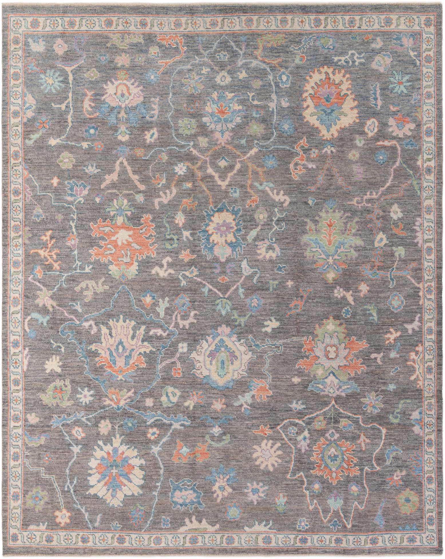 8' 1 x 10' Hand Knotted Oushak Wool Rug