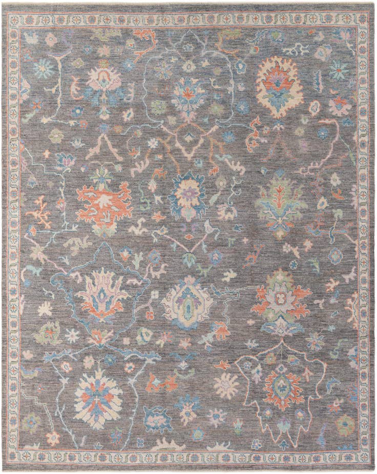 Detail image of 8' 1 x 10' Hand Knotted Oushak Wool Rug