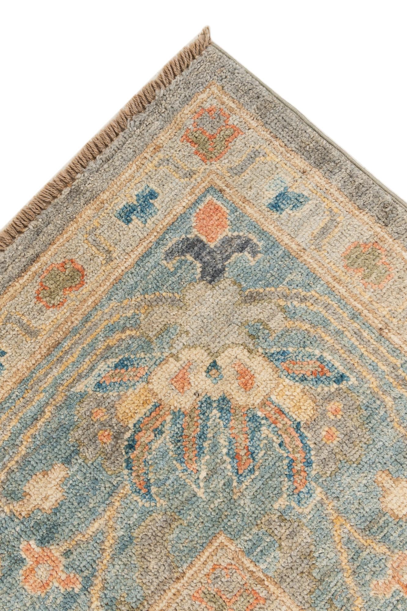 8' 3 x 9' 10 Hand Knotted Oushak Wool Rug