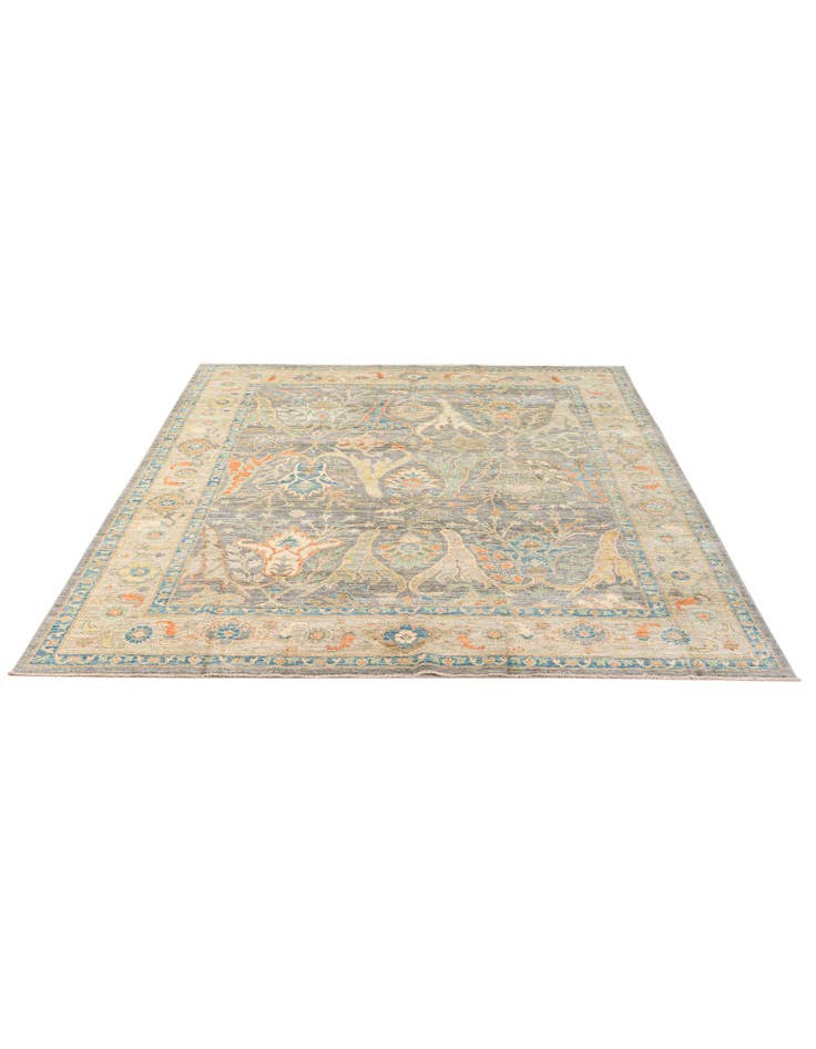 Detail image of 8' 2 x 9' 10 Hand Knotted Oushak Wool Rug