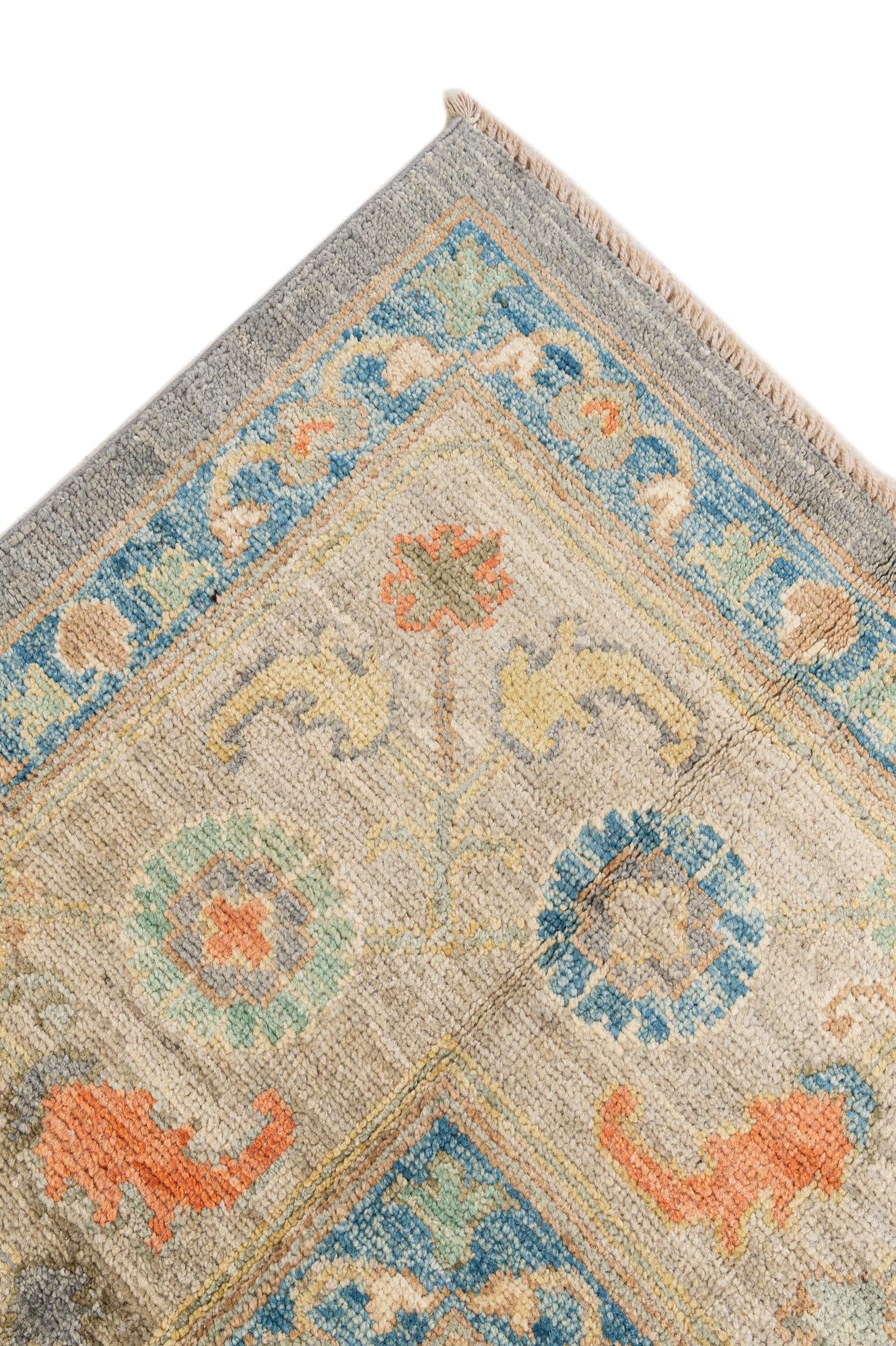 8' 2 x 9' 10 Hand Knotted Oushak Wool Rug