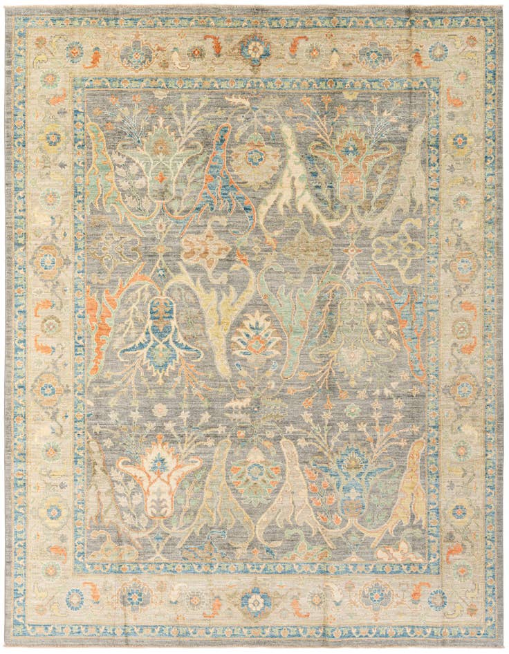 Detail image of 8' 2 x 9' 10 Hand Knotted Oushak Wool Rug