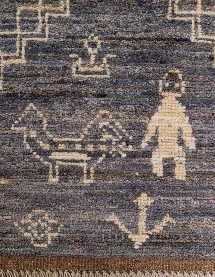 Detail image of 10' 2 x 14' 2  Hand Knotted Oushak Wool Rug