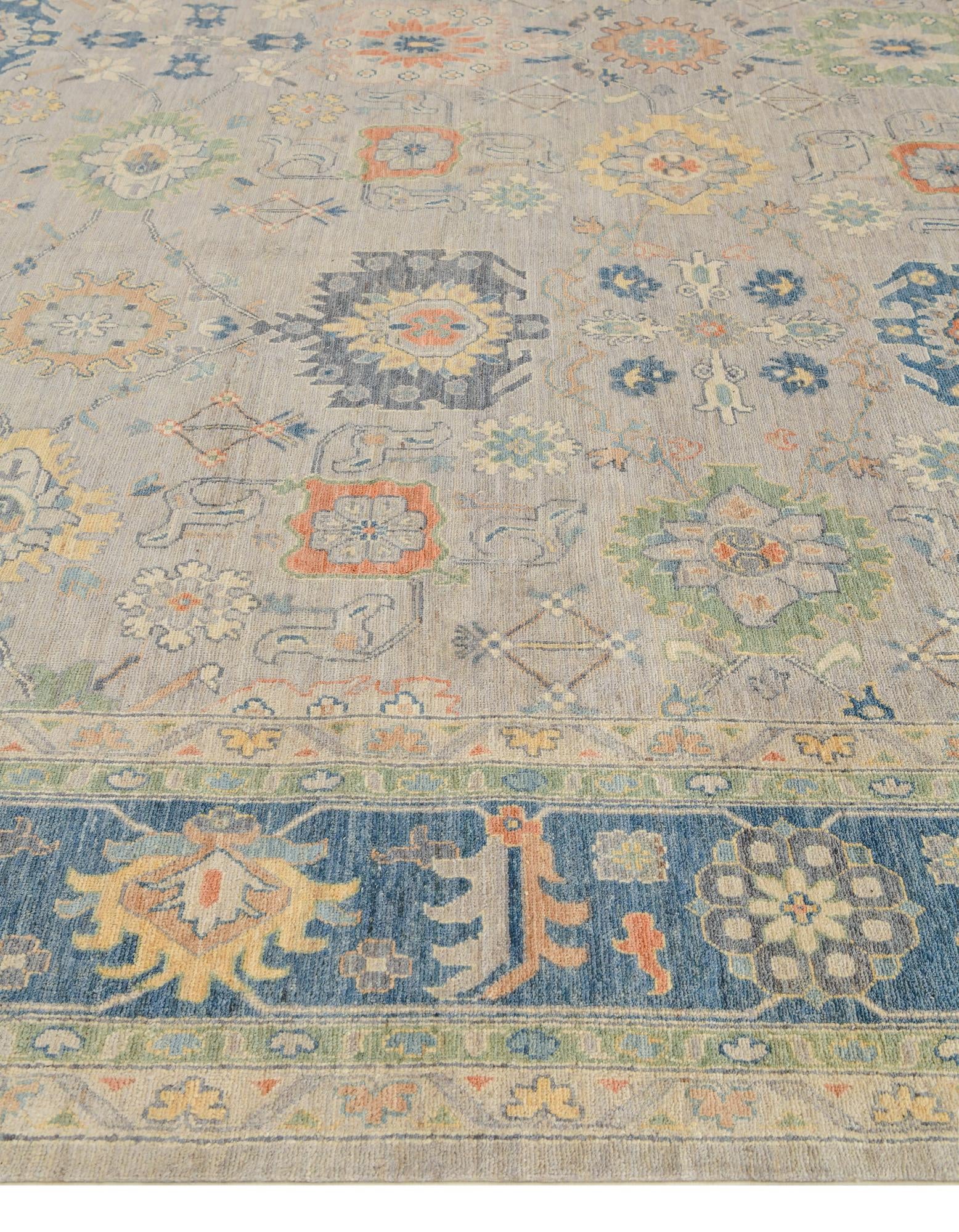 12' x 14' 9 Hand Knotted Oushak Wool Rug