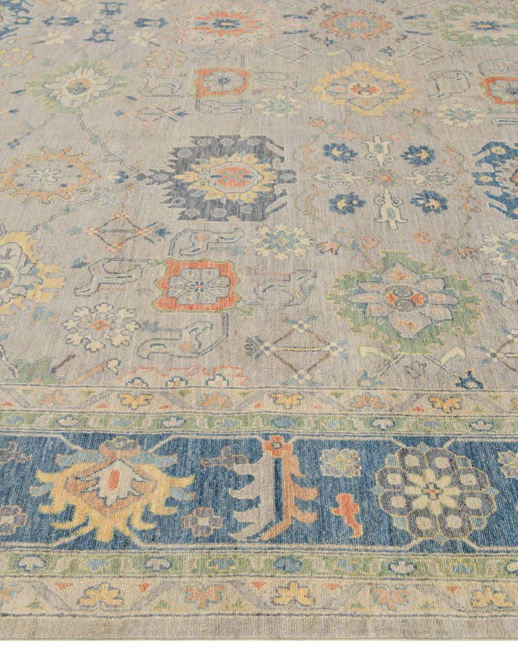 Detail image of 12' x 14' 9 Hand Knotted Oushak Wool Rug