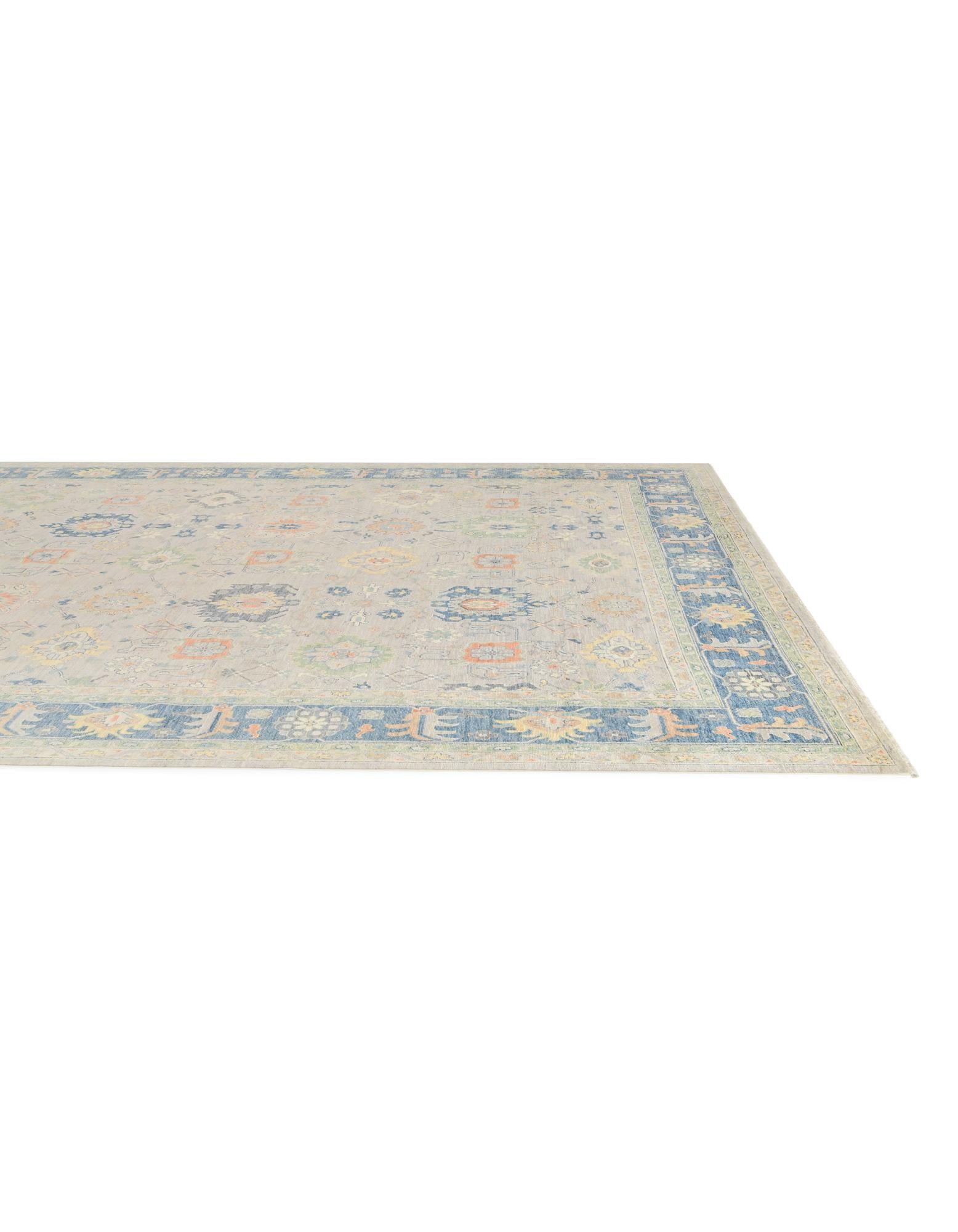 12' x 14' 9 Hand Knotted Oushak Wool Rug