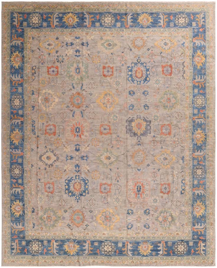 Detail image of 12' x 14' 9 Hand Knotted Oushak Wool Rug
