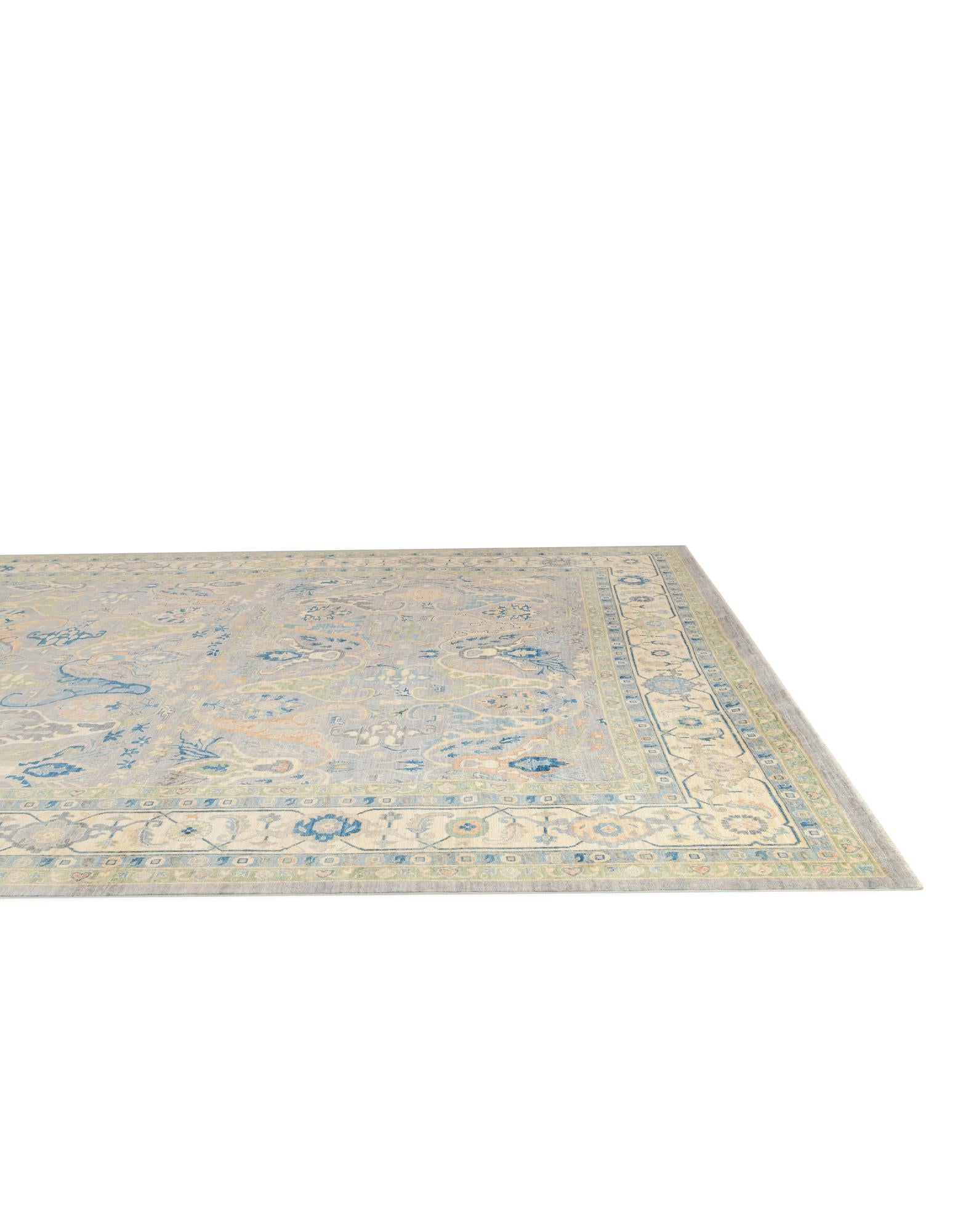 13' x 17' 9 Hand Knotted Oushak Wool Rug