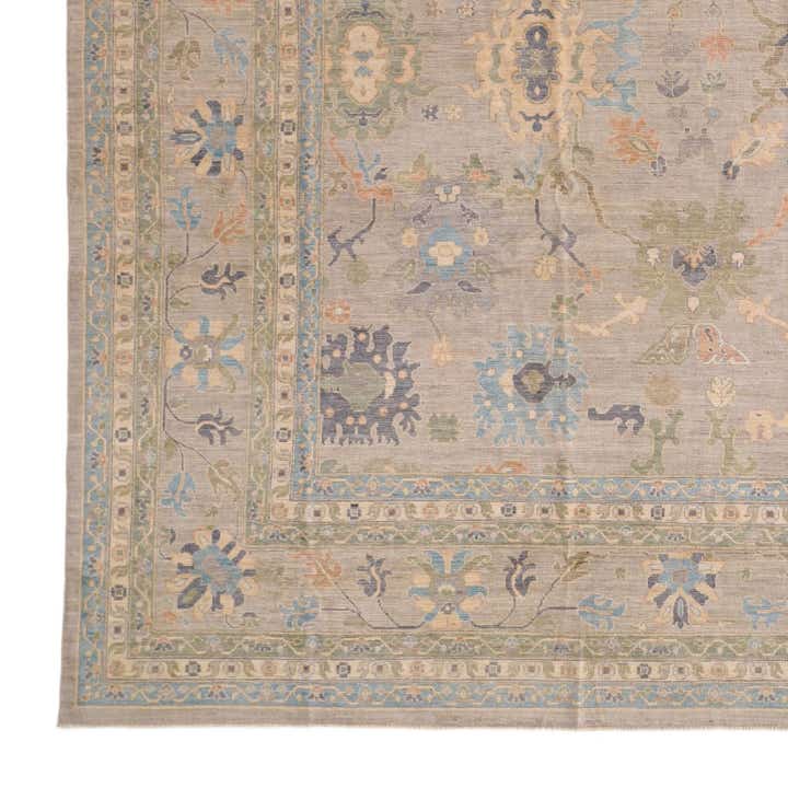 13' 3 x 16' 10 Hand Knotted Oushak Wool Rug
