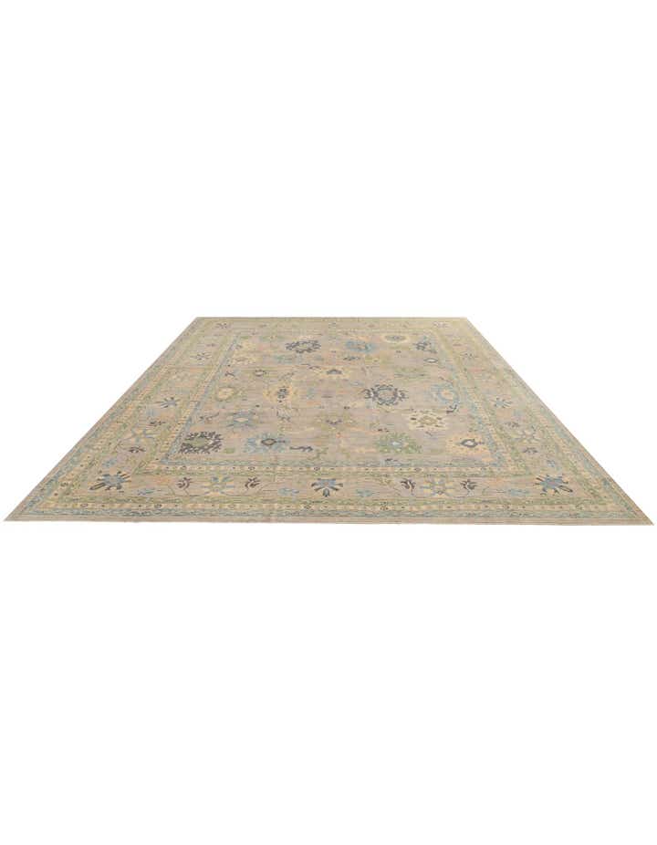 13' 3 x 16' 10 Hand Knotted Oushak Wool Rug