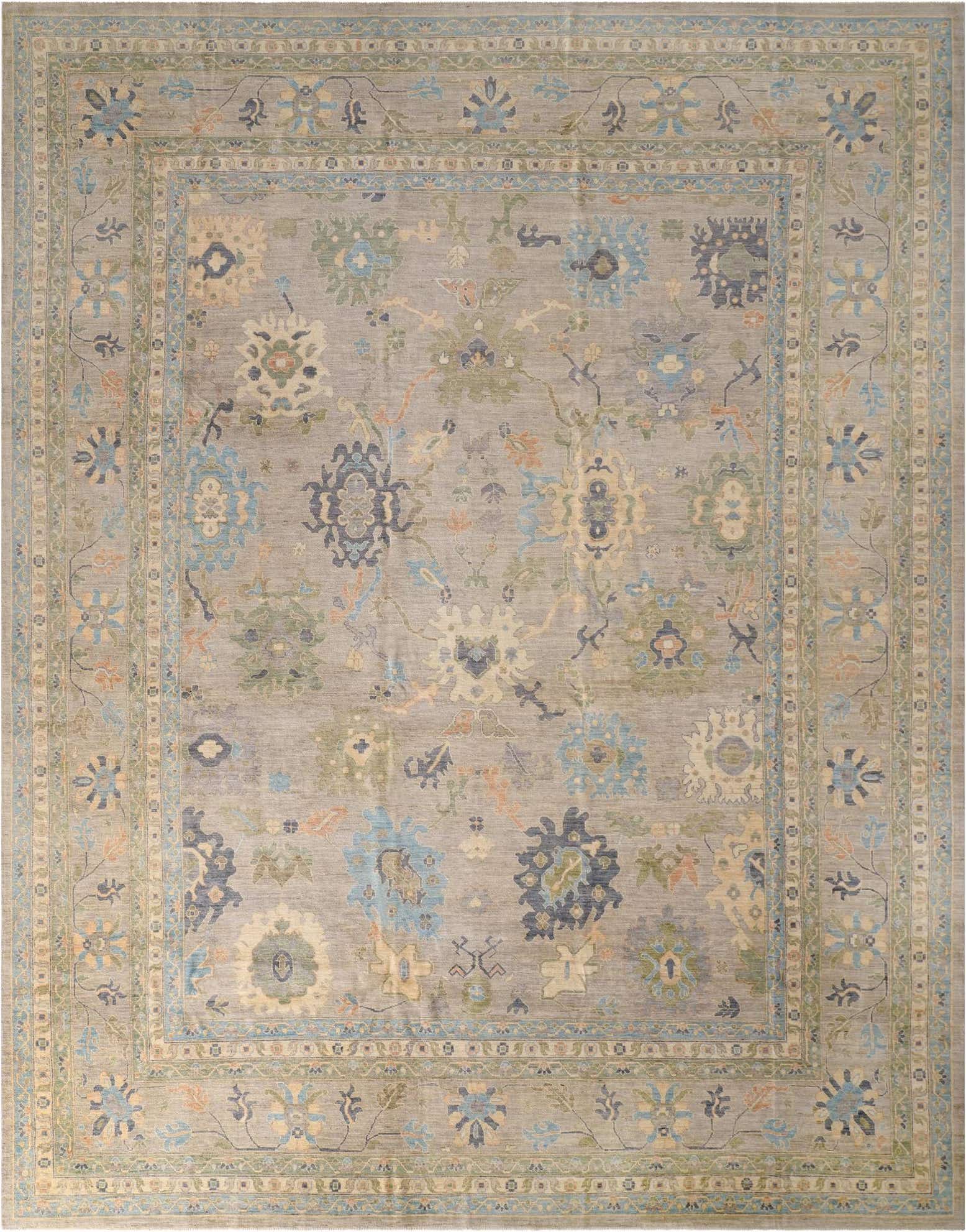 13' 3 x 16' 10 Hand Knotted Oushak Wool Rug