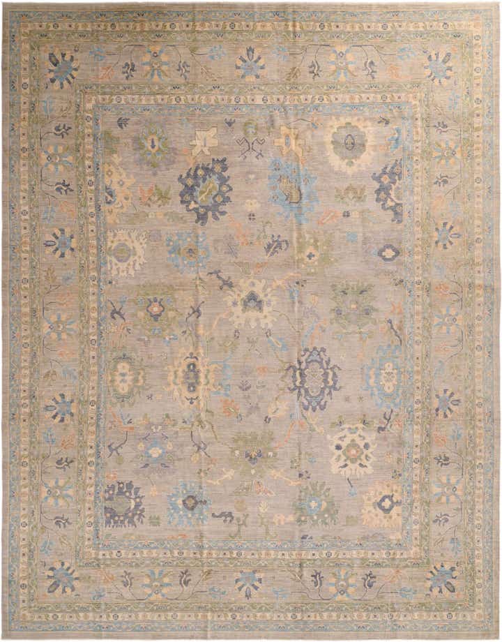 13' 3 x 16' 10 Hand Knotted Oushak Wool Rug