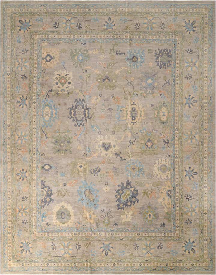 13' 3 x 16' 10 Hand Knotted Oushak Wool Rug