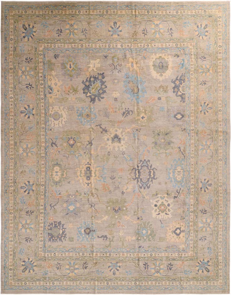 Detail image of 13' 3 x 16' 10 Hand Knotted Oushak Wool Rug