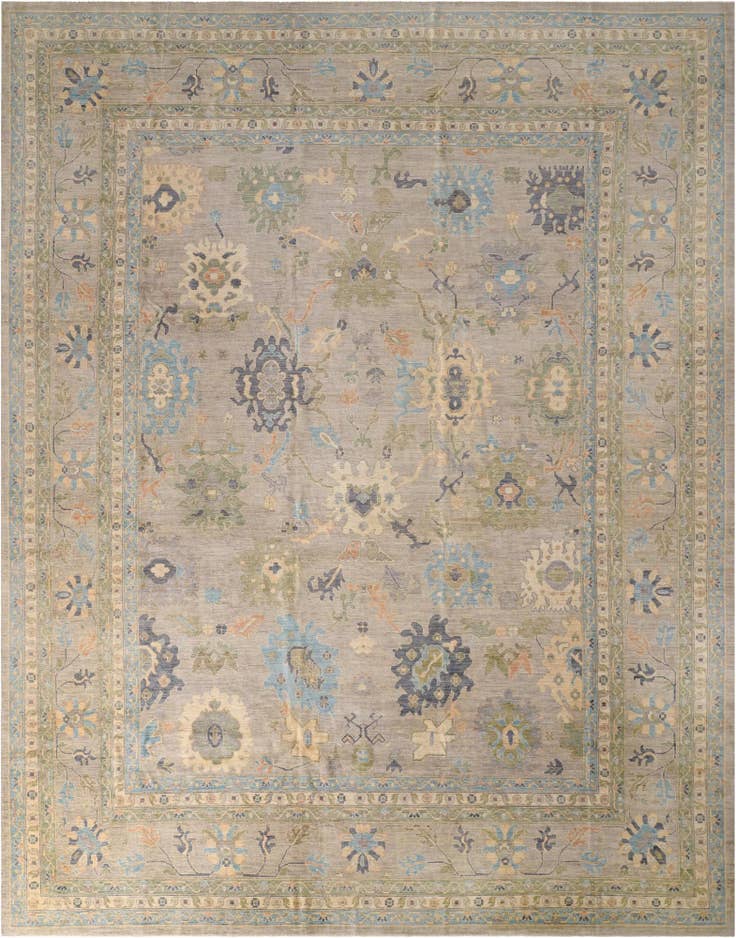Detail image of 13' 3 x 16' 10 Hand Knotted Oushak Wool Rug