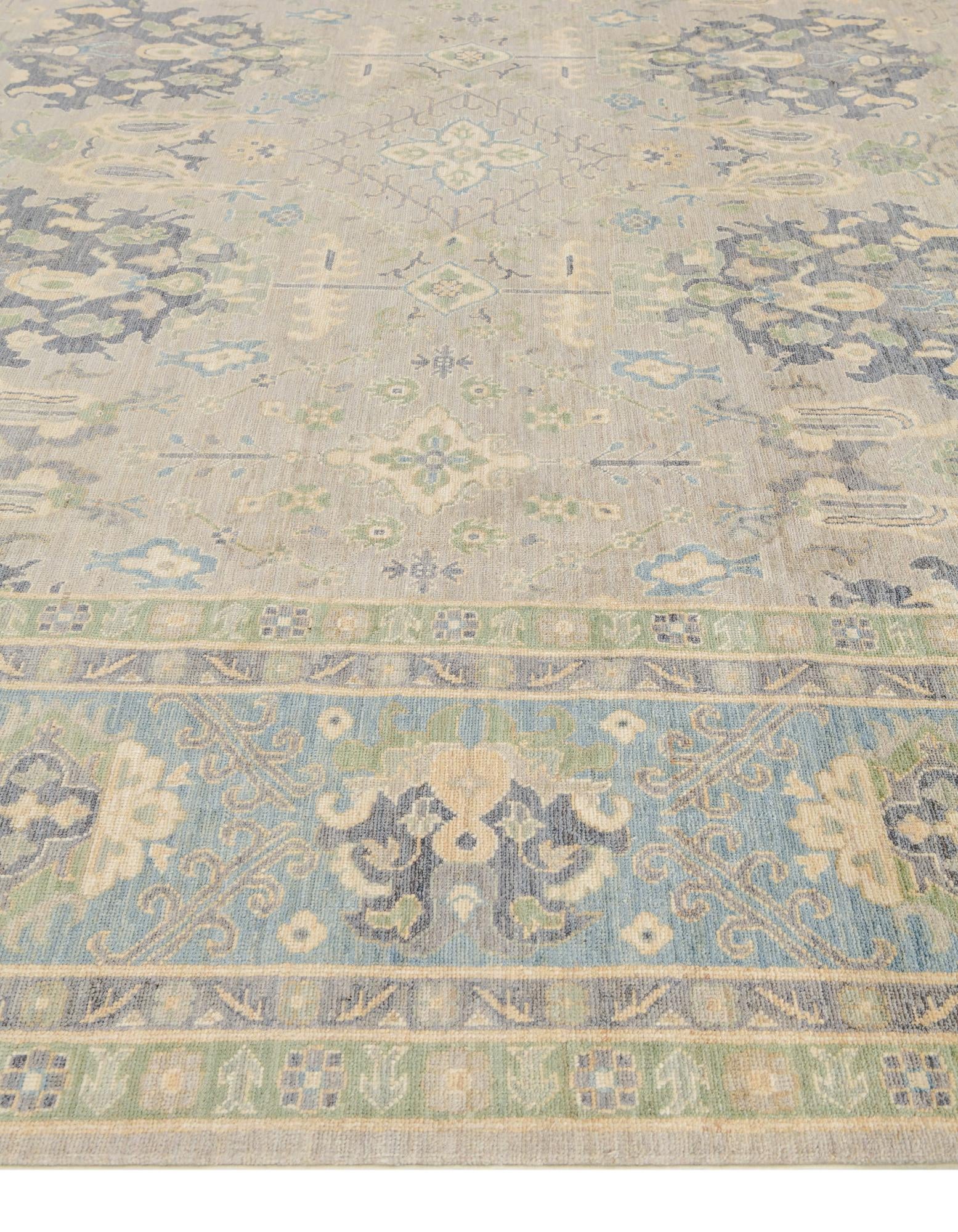 11' 11 x 14' 11 Hand Knotted Oushak Wool Rug