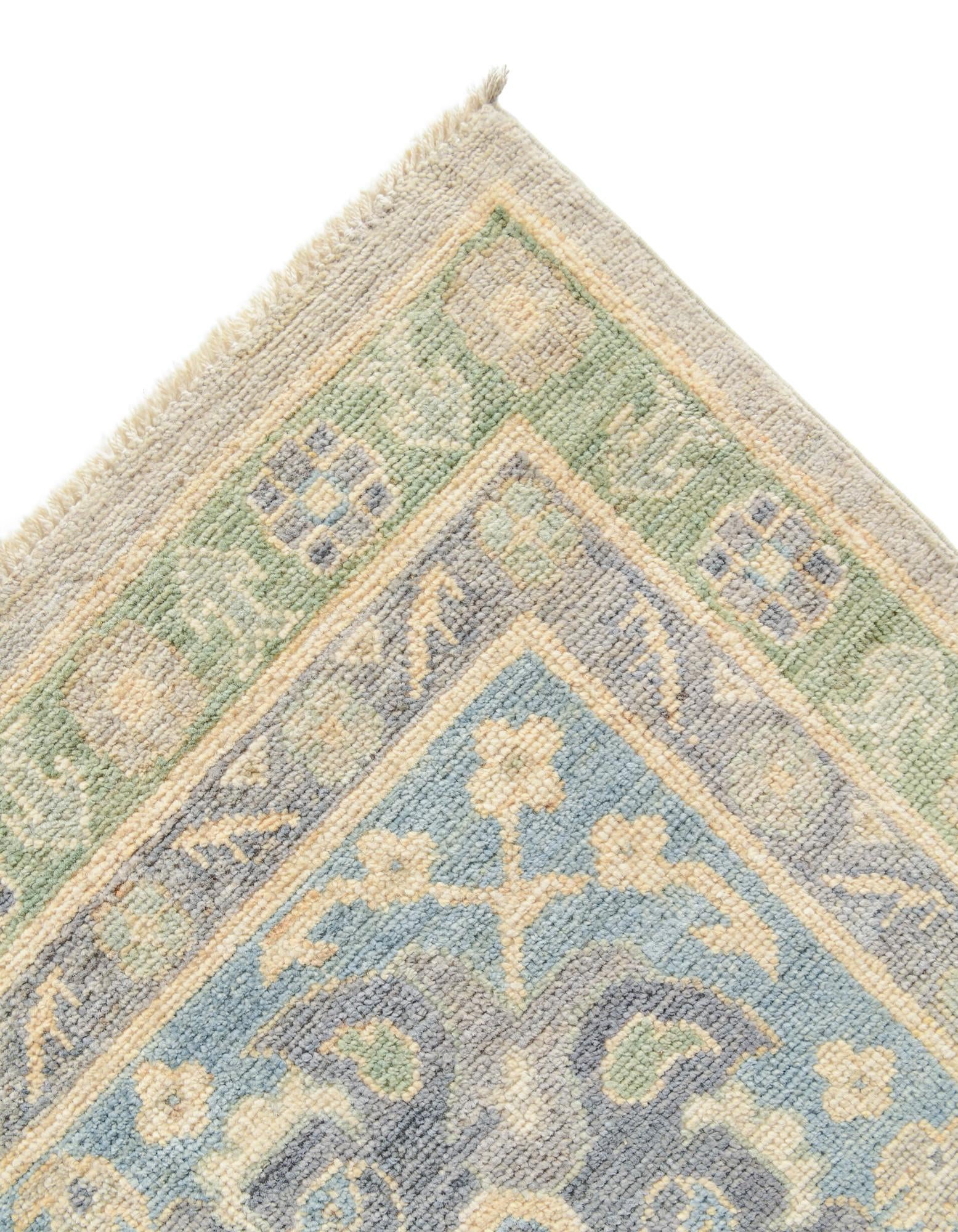 11' 11 x 14' 11 Hand Knotted Oushak Wool Rug