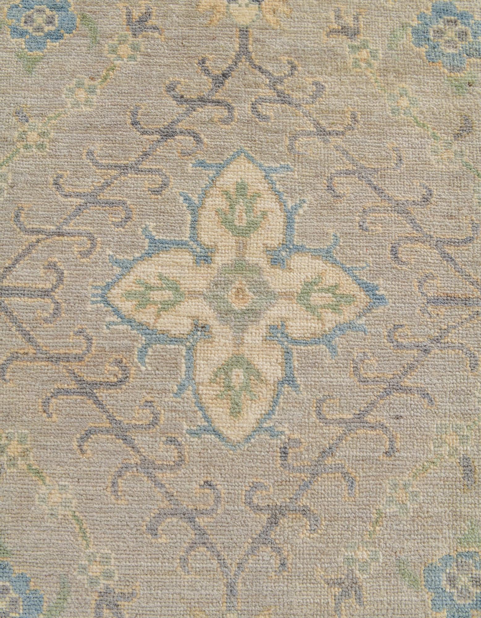 11' 11 x 14' 11 Hand Knotted Oushak Wool Rug
