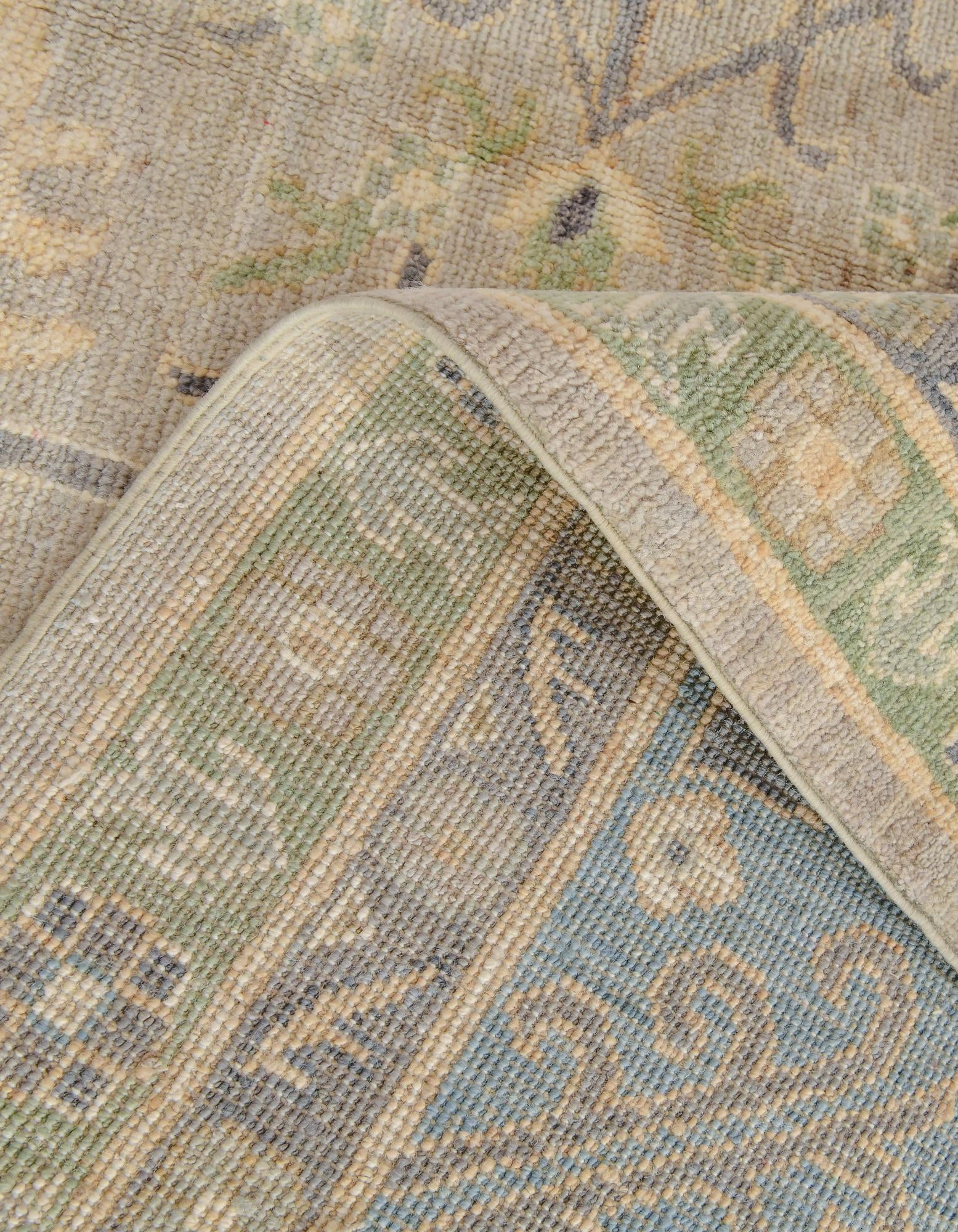 11' 11 x 14' 11 Hand Knotted Oushak Wool Rug