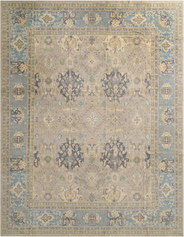 Detail image of 11' 11 x 14' 11 Hand Knotted Oushak Wool Rug