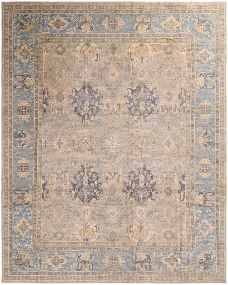 Detail image of 11' 11 x 14' 11 Hand Knotted Oushak Wool Rug