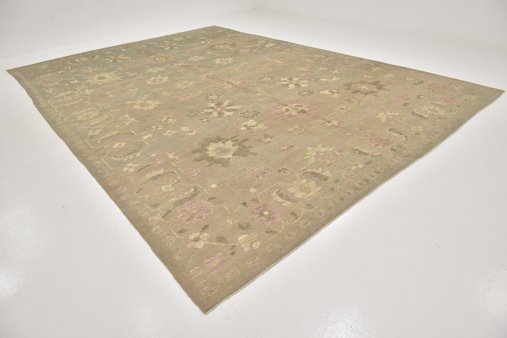 10' 8 x 15' Hand Knotted Oushak Wool Rug