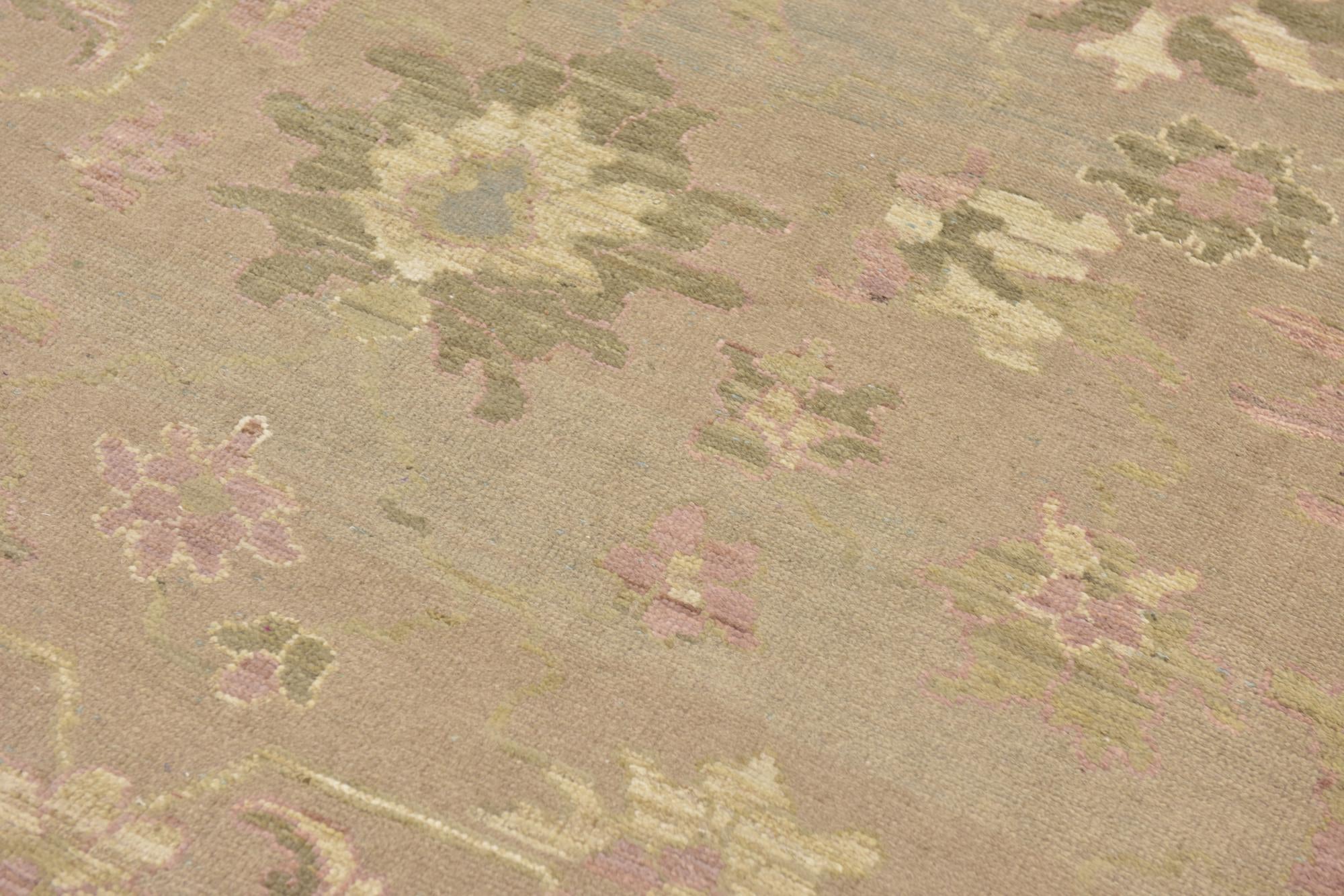 10' 8 x 15' Hand Knotted Oushak Wool Rug