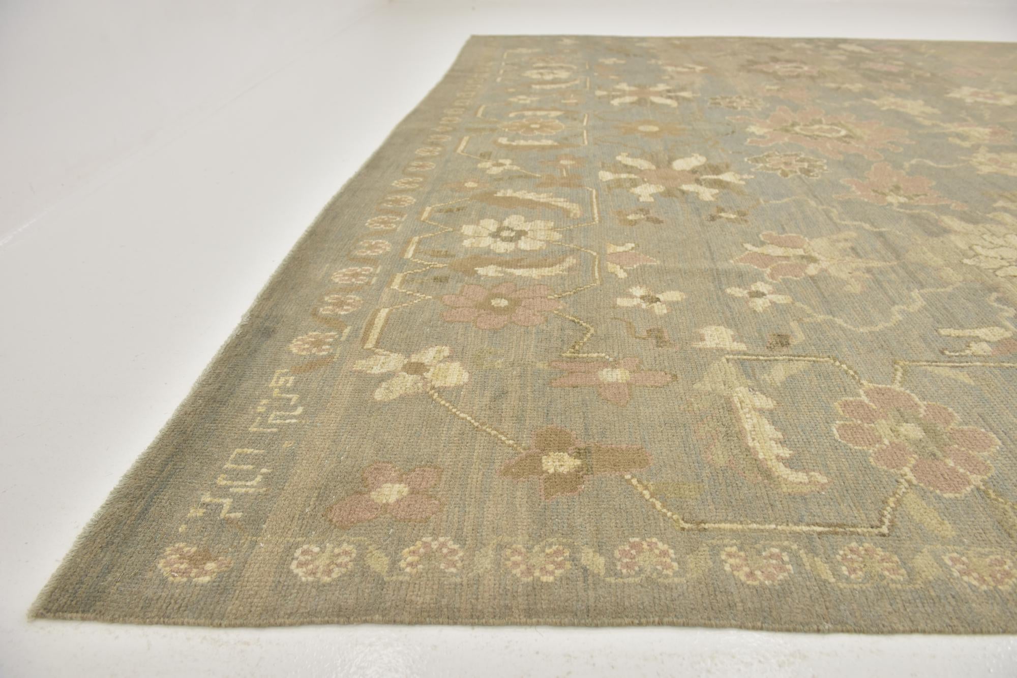 10' 8 x 15' Hand Knotted Oushak Wool Rug