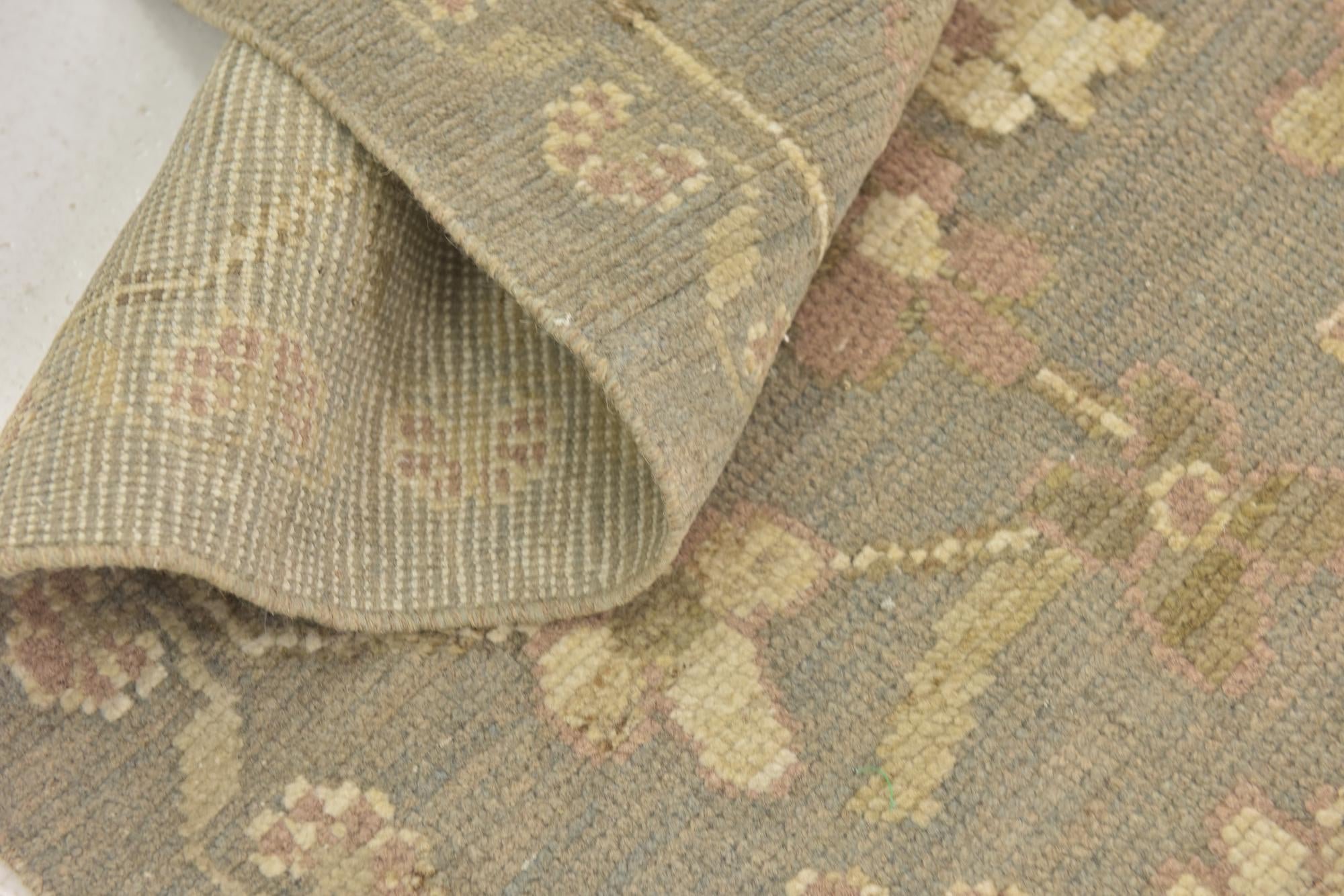 10' 8 x 15' Hand Knotted Oushak Wool Rug