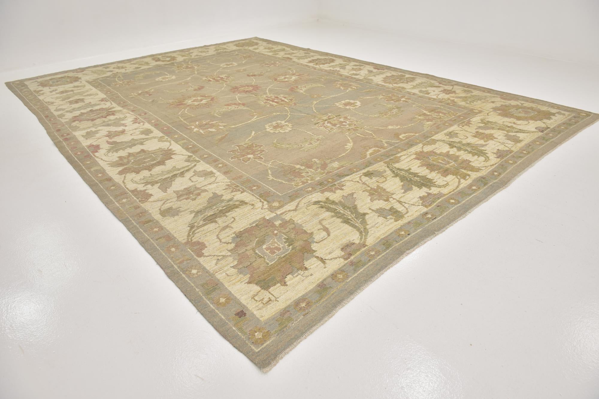 11' 5 x 15' 8 Hand Knotted Oushak Wool Rug