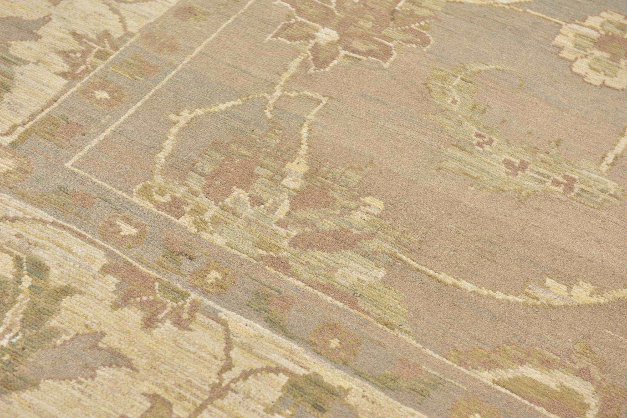 11' 5 x 15' 8 Hand Knotted Oushak Wool Rug