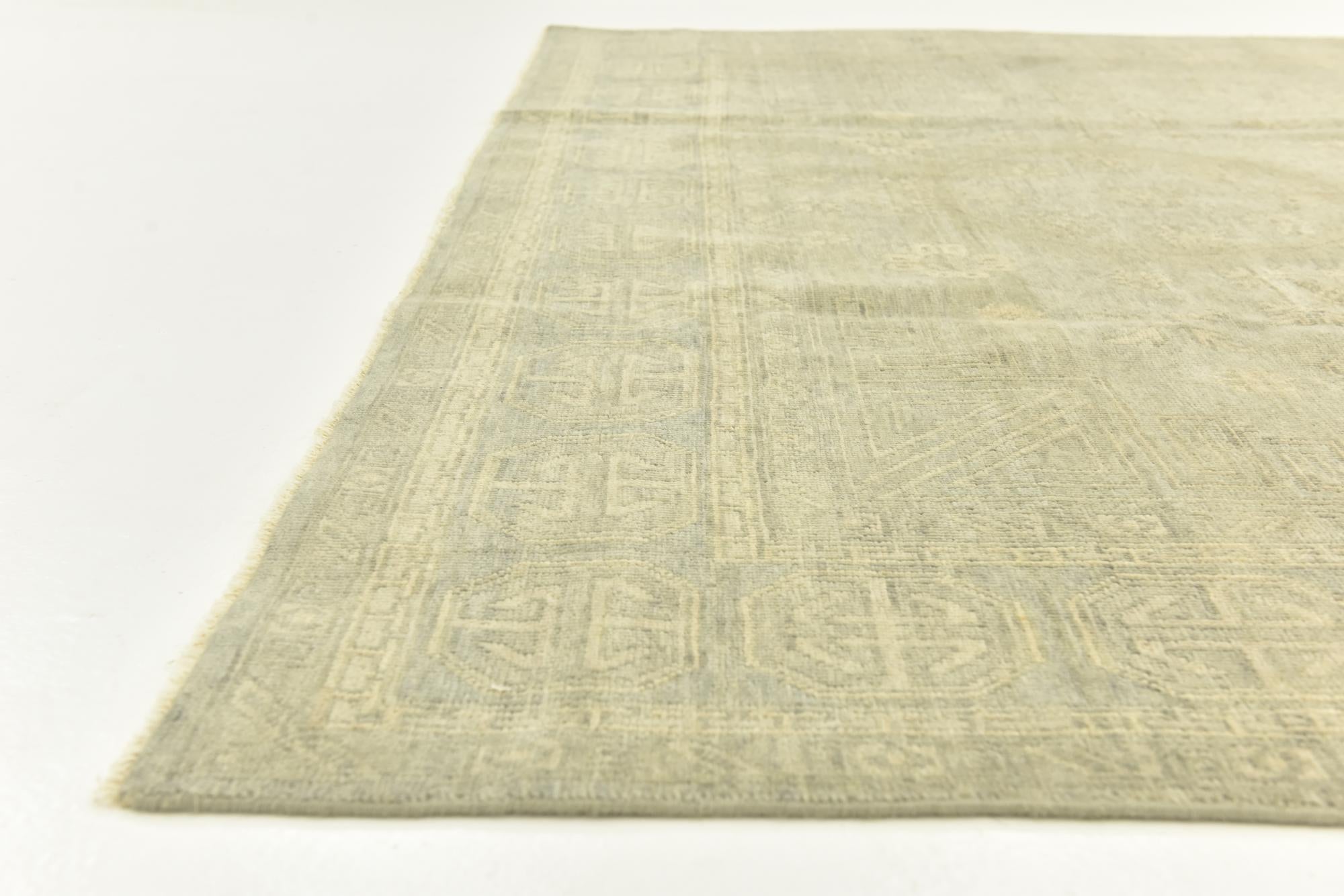 8' x 9' 10 Hand Knotted Oushak Wool Rug