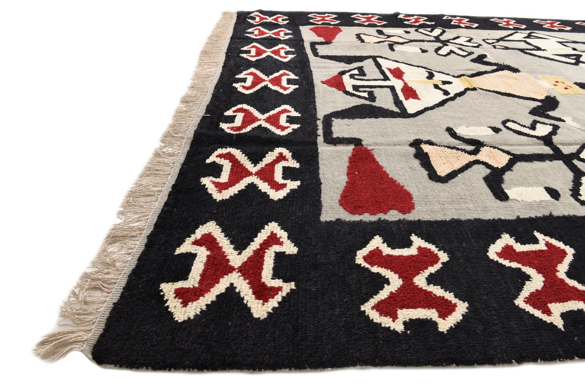 9' x 12' 5 Hand Knotted Oushak Wool Rug