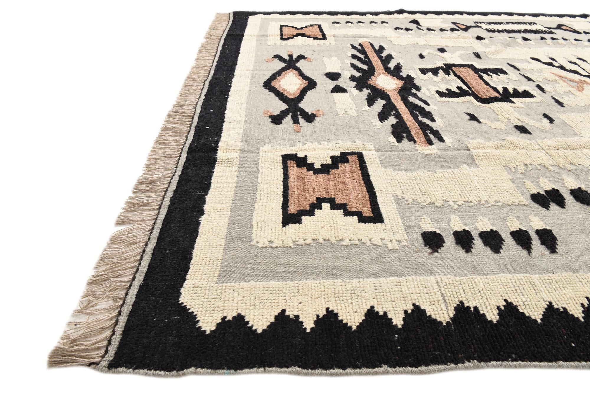 8' 2 x 10' 7 Hand Knotted Oushak Wool Rug