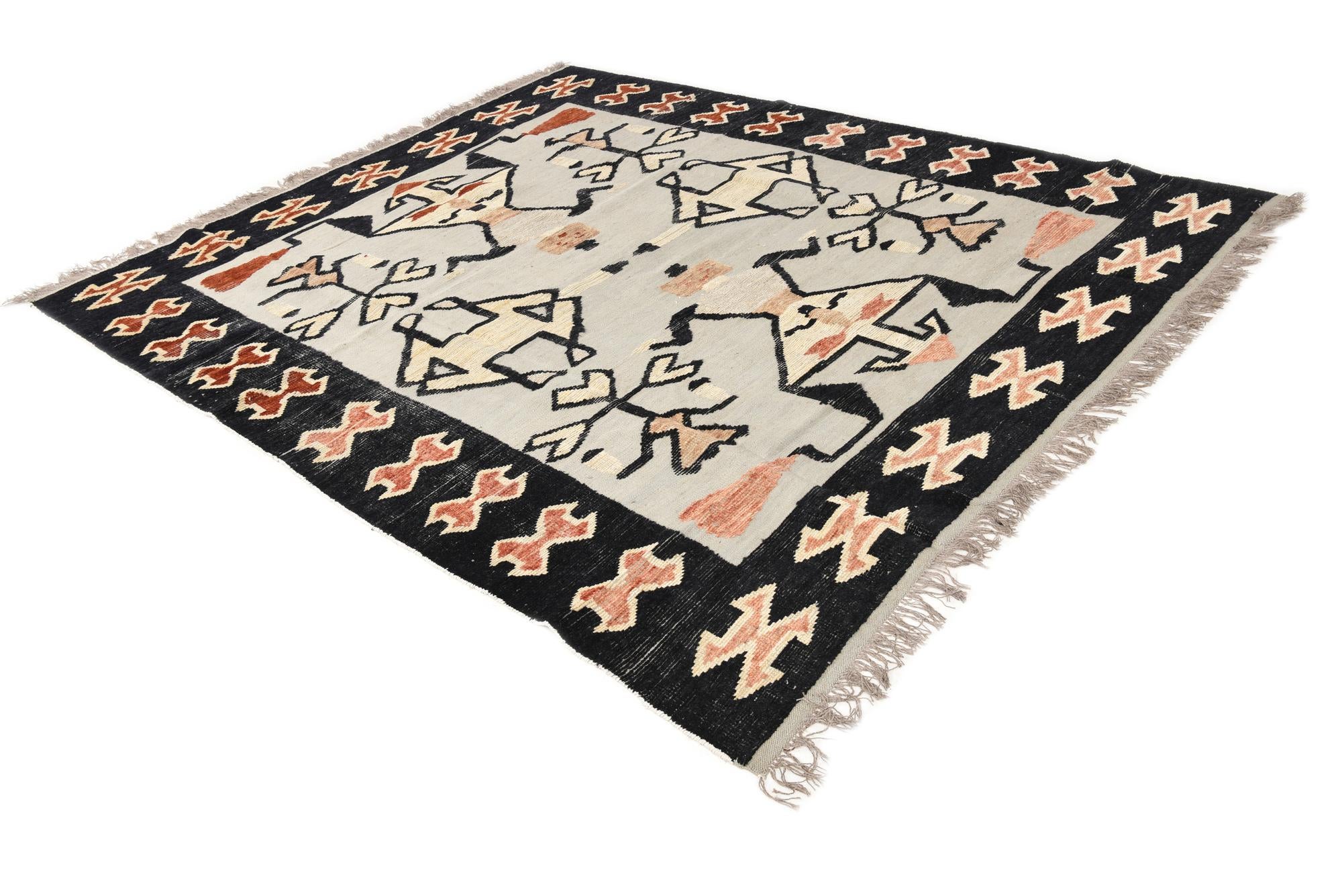 8' 1 x 10' Hand Knotted Oushak Wool Rug