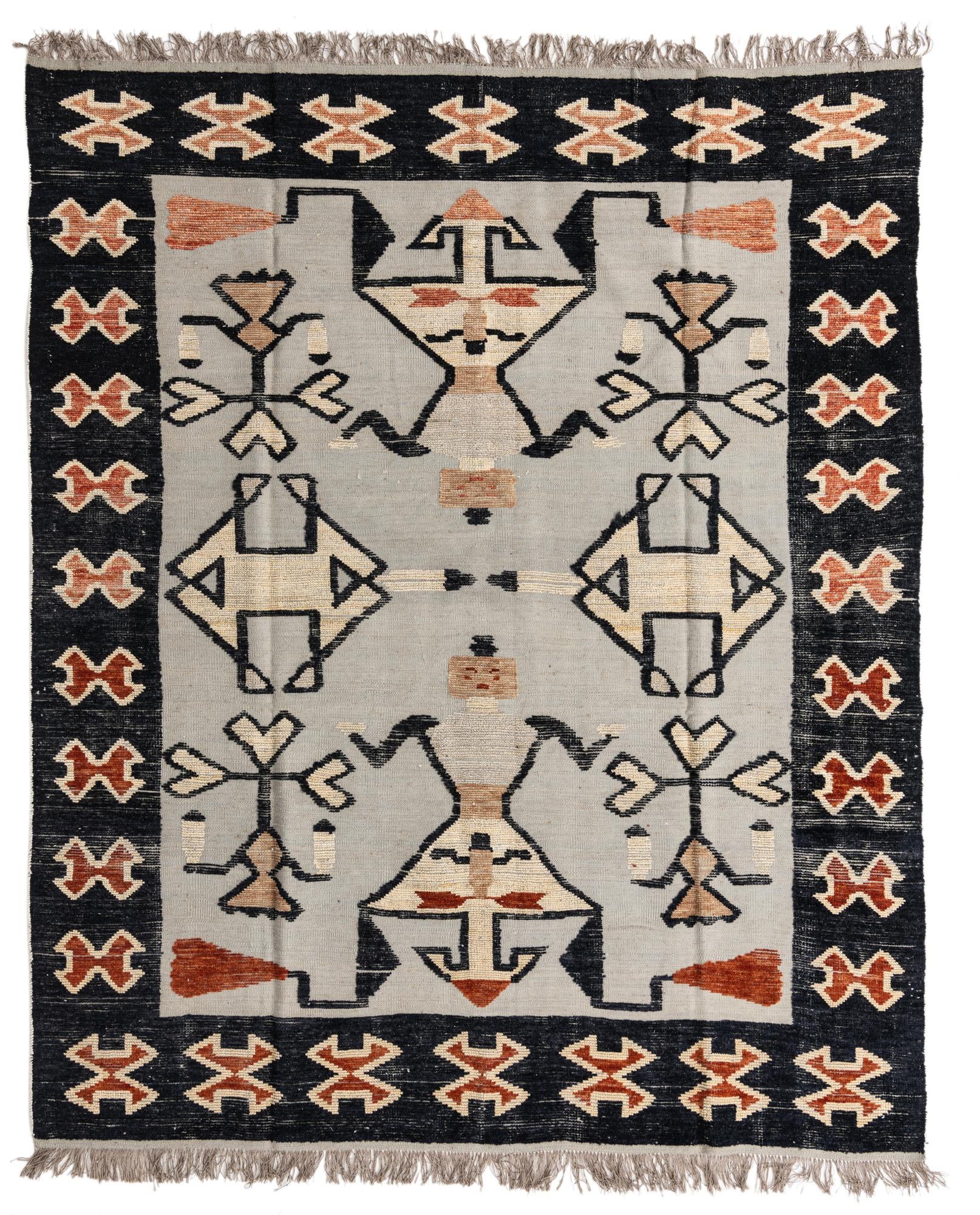 8' 1 x 10' Hand Knotted Oushak Wool Rug