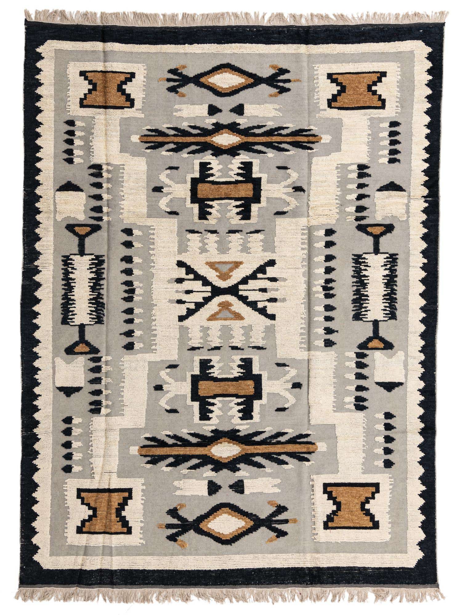 8' x 10' 8 Hand Knotted Oushak Wool Rug