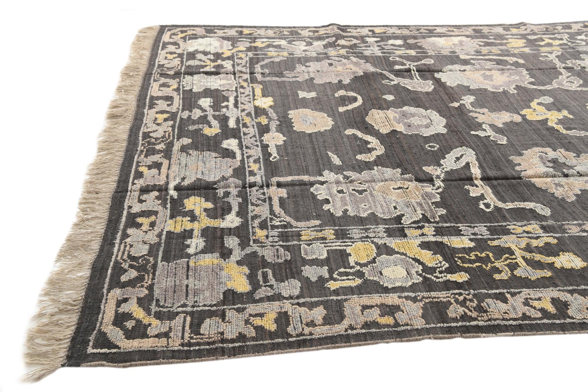 8' 10 x 12' Hand Knotted Oushak Wool Rug