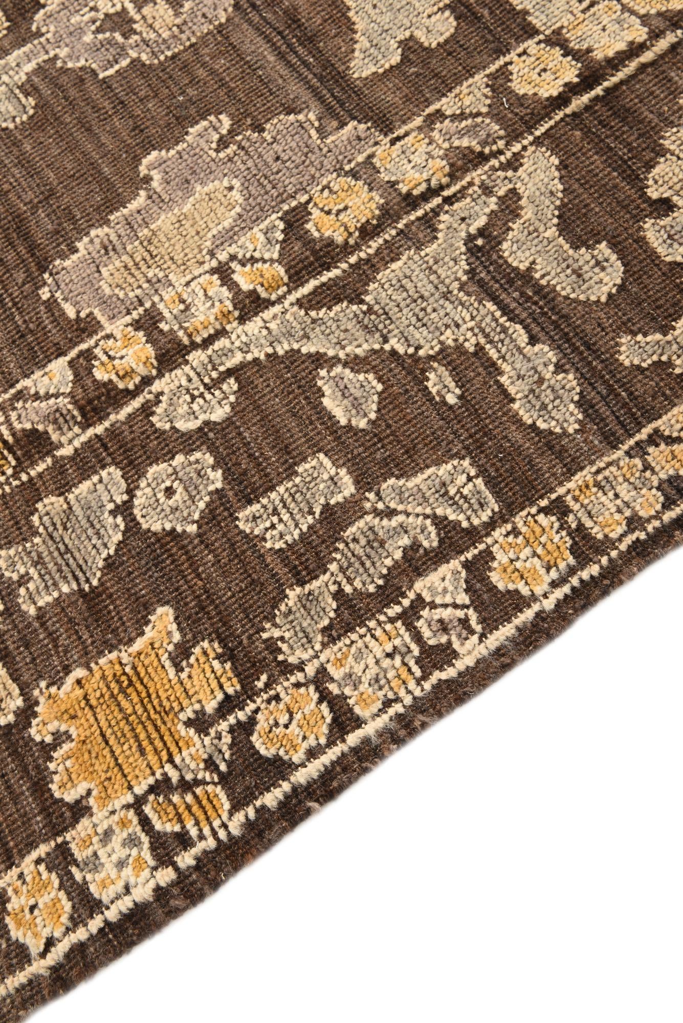 9' x 12' 3 Hand Knotted Oushak Wool Rug