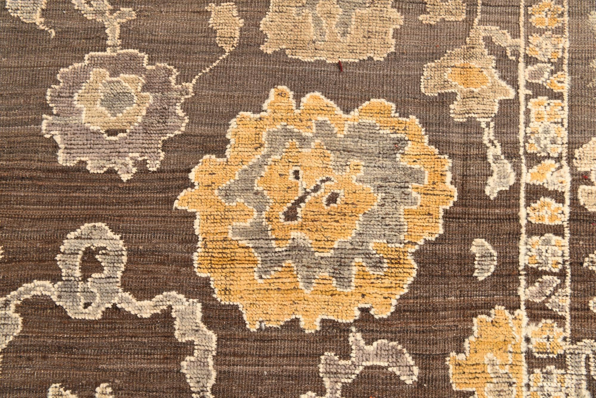 9' x 12' 3 Hand Knotted Oushak Wool Rug