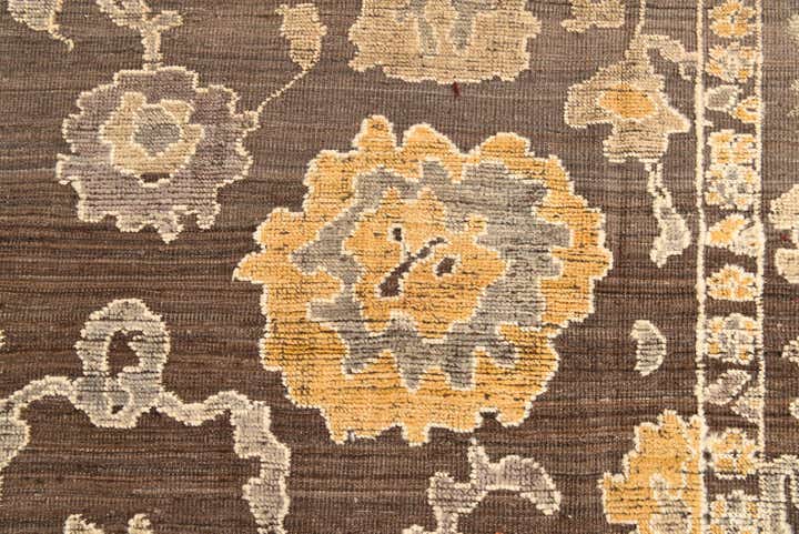 9' x 12' 3 Hand Knotted Oushak Wool Rug