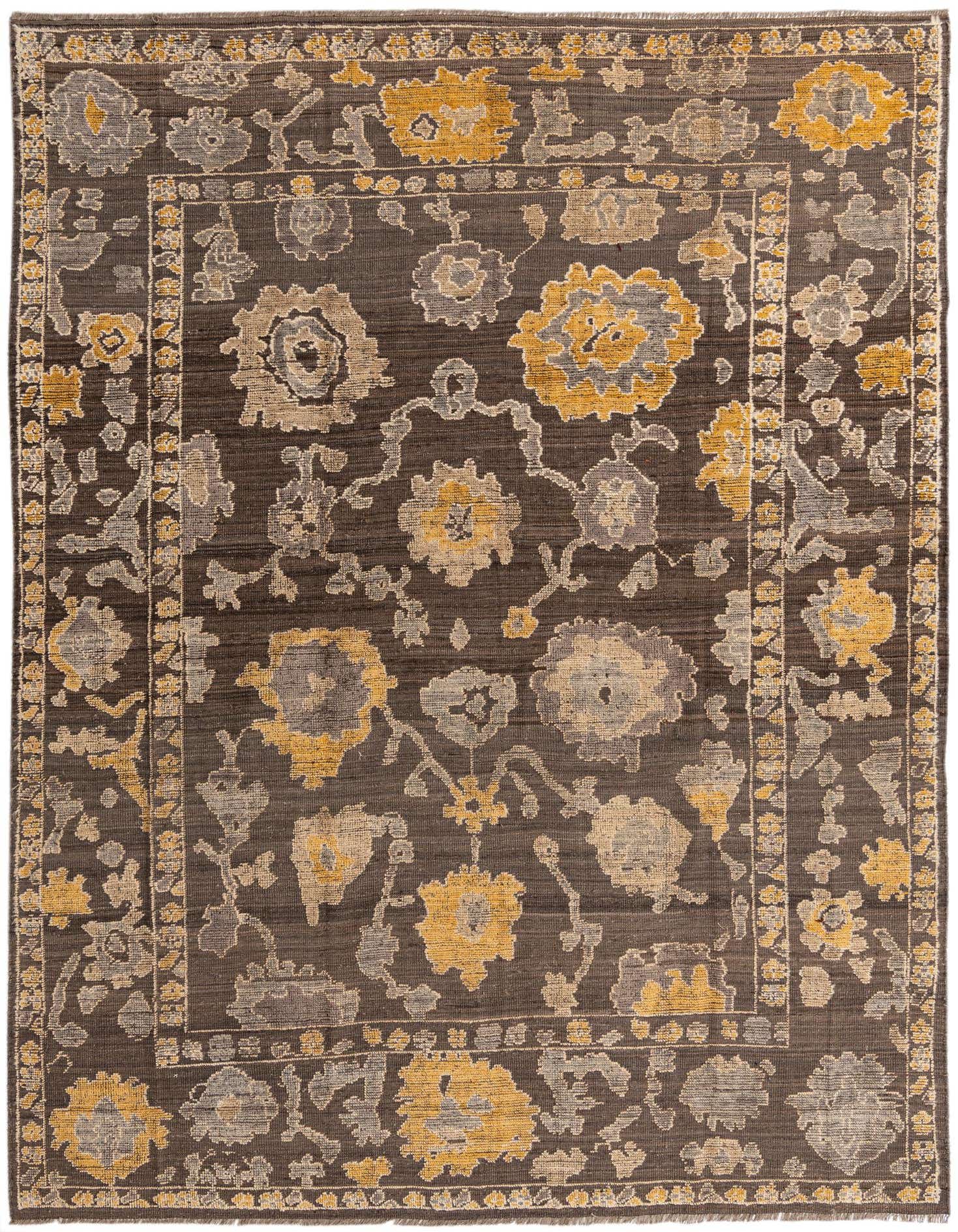 9' x 12' 3 Hand Knotted Oushak Wool Rug