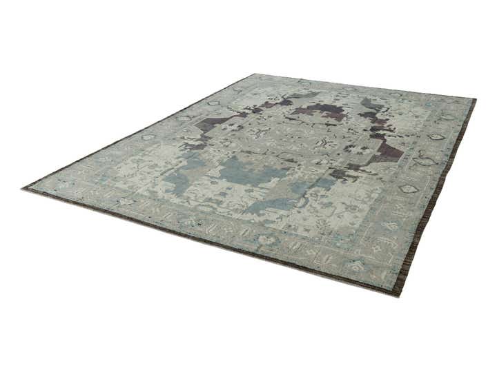 9' 1 x 12' 3 Hand Knotted Oushak Wool Rug