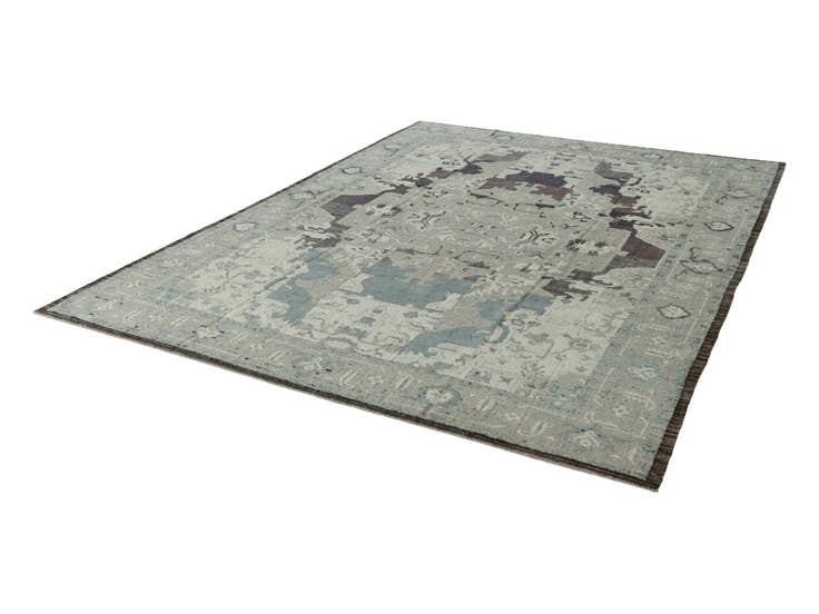 Detail image of 9' 1 x 12' 3 Hand Knotted Oushak Wool Rug