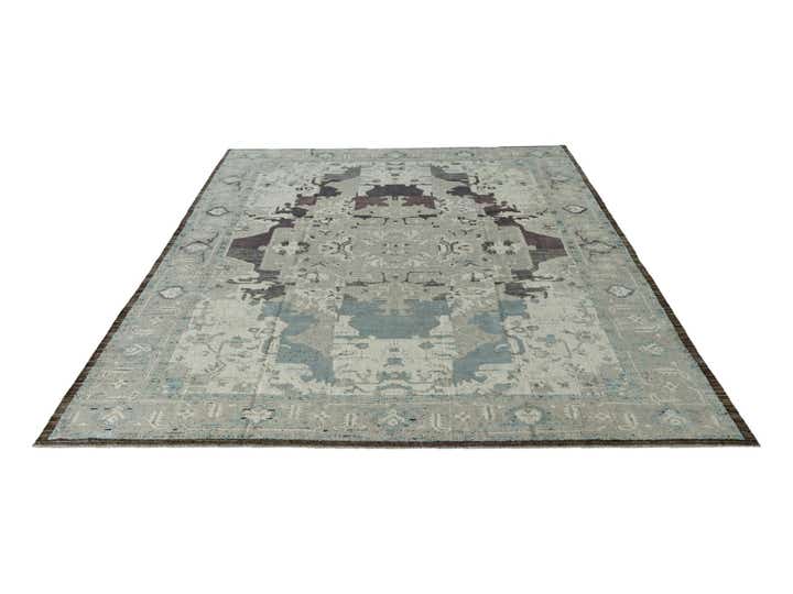 9' 1 x 12' 3 Hand Knotted Oushak Wool Rug