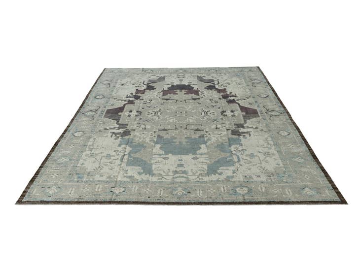 Detail image of 9' 1 x 12' 3 Hand Knotted Oushak Wool Rug